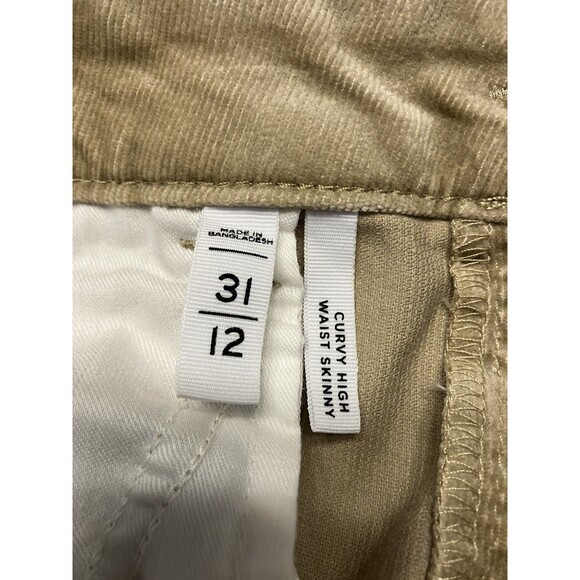 LOFT Straight Leg Curvy High Waist Corduroy Pants Size 31/12 Tan NWOT - Picture 3 of 7